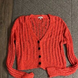 Women's Orange crochet cardigan